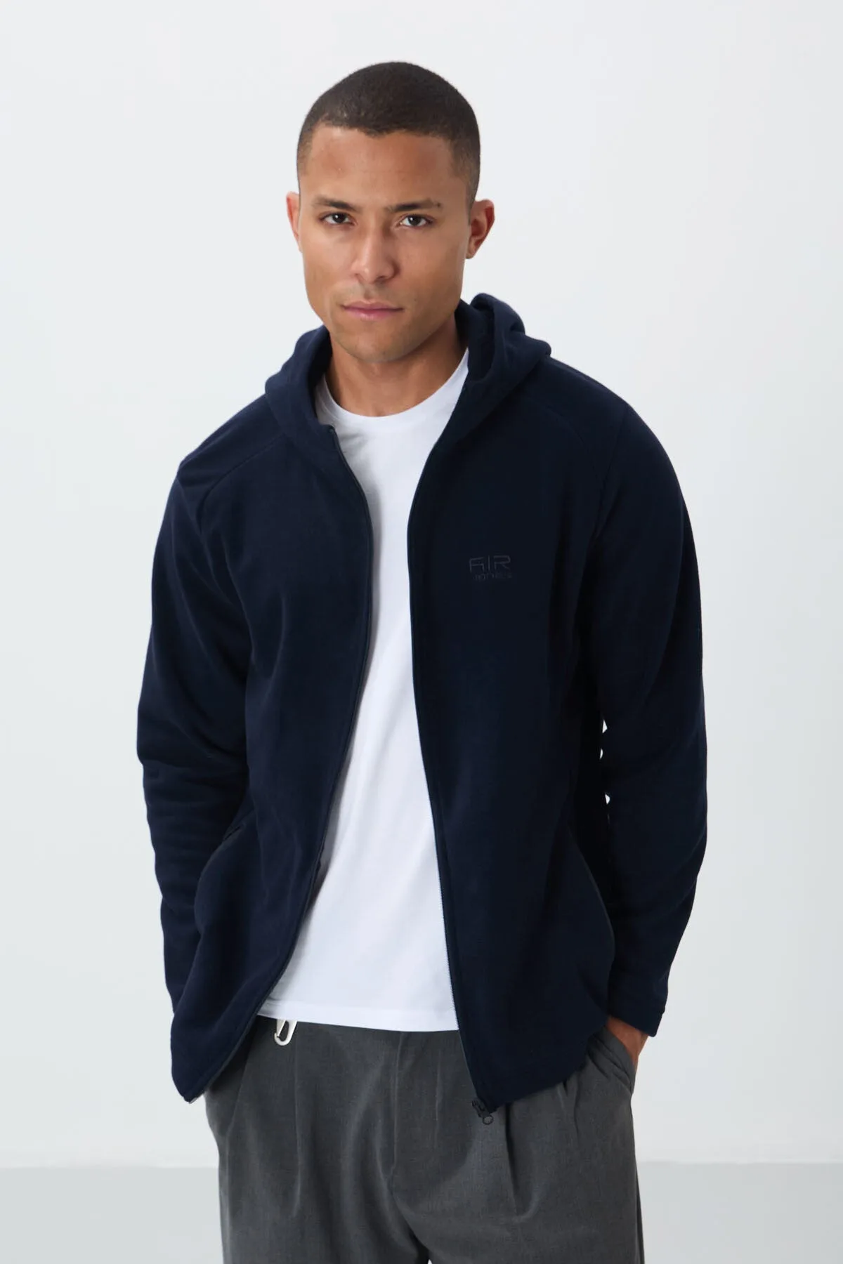 Connell Lacivert Rahat Kalıp Polar Erkek Sweatshirt - 88313 - Lacivert