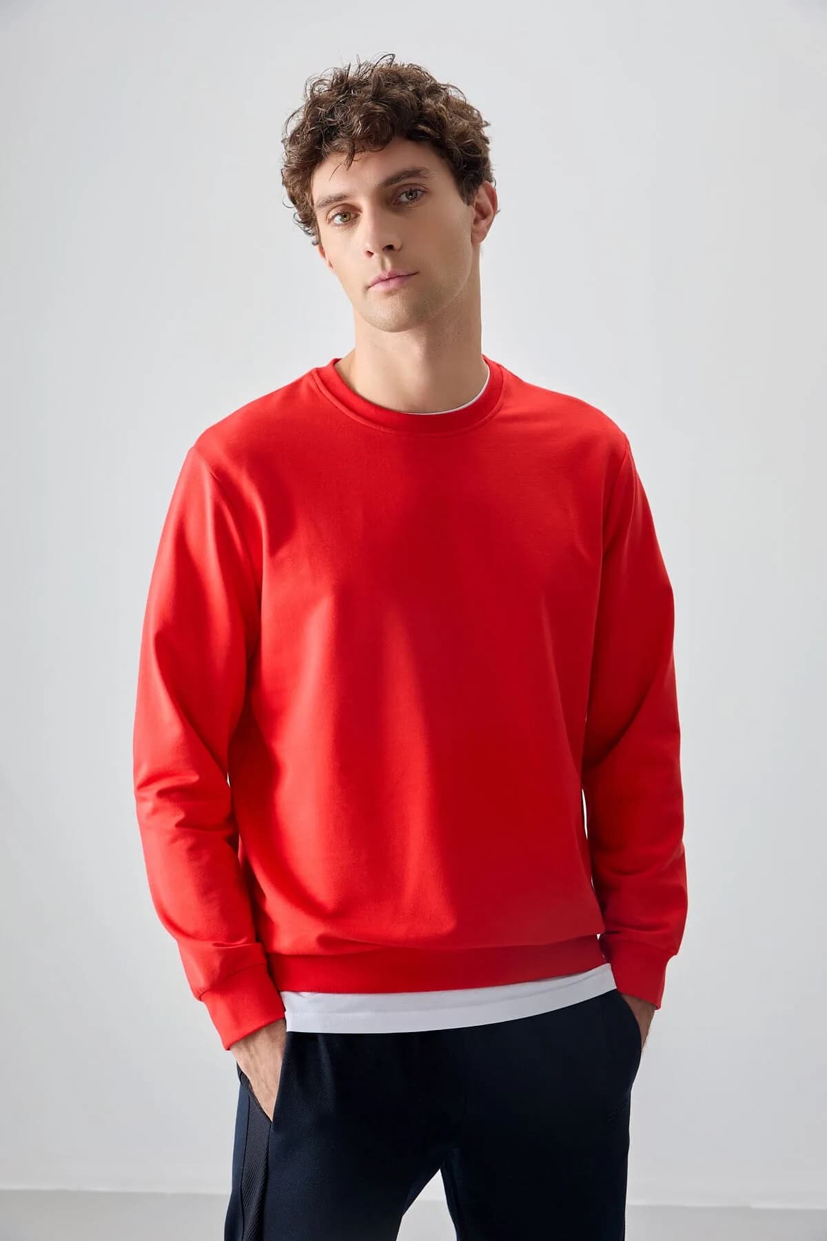 Fiesta Pamuk Yumuşak Dokulu Standart Fit Basic Erkek Sweatshirt - 88363 - Fiesta