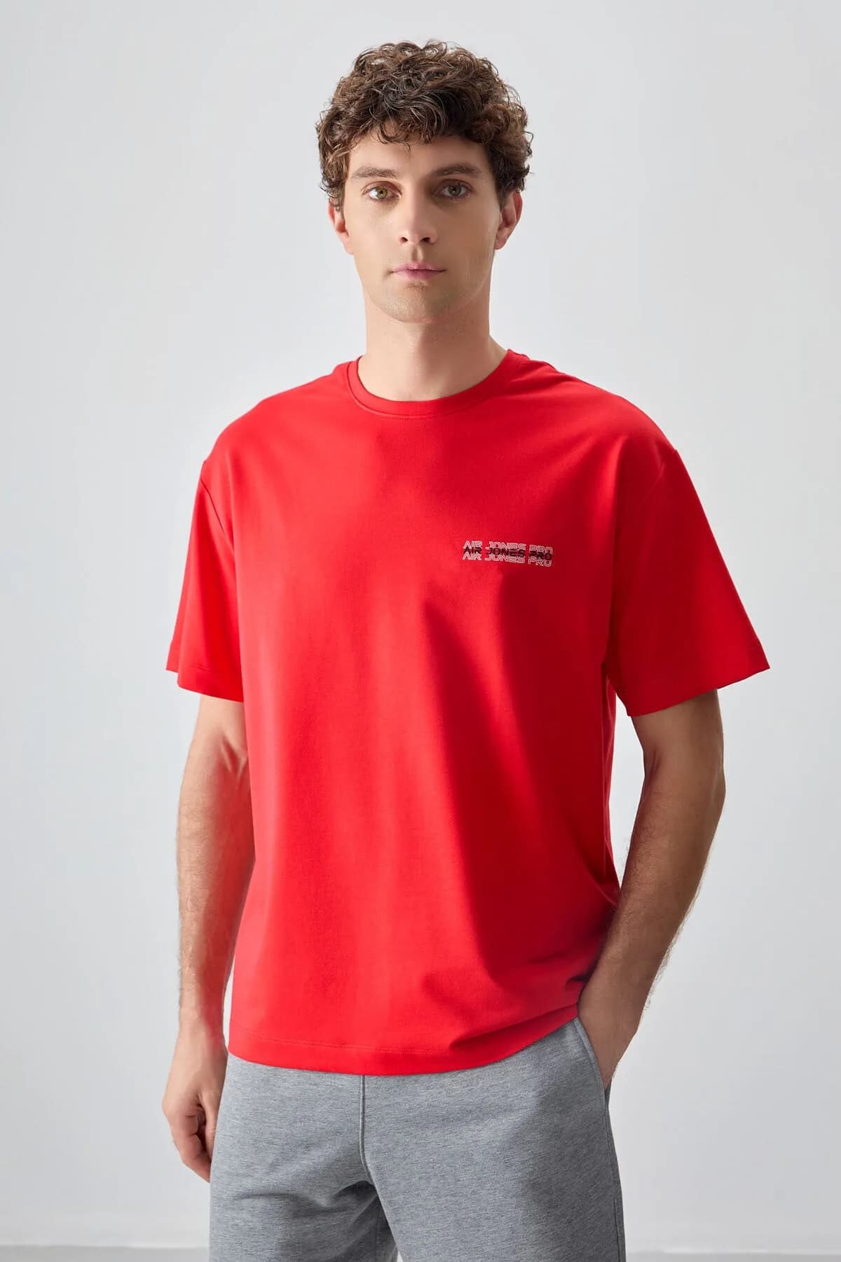 Fiesta Pamuklu Kalın Yumuşak Dokulu Oversize Fit Baskılı Erkek T-Shirt - 88375 - Fiesta