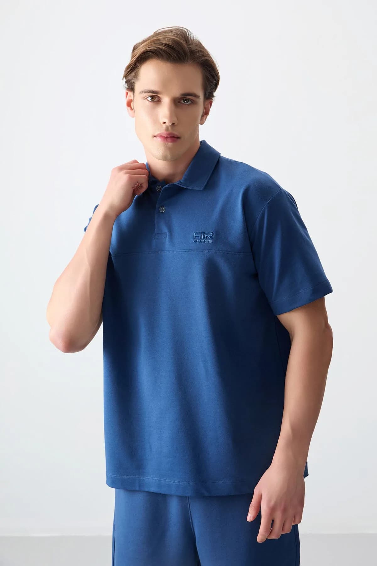 Parlament Pamuklu Kalın Yumuşak Dokulu Polo Yaka Oversize Fit Basic Erkek T- Shirt - 88382 - Parlament