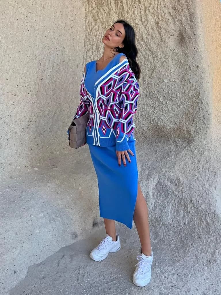 Samantha Triko Takım 833 - Mavi