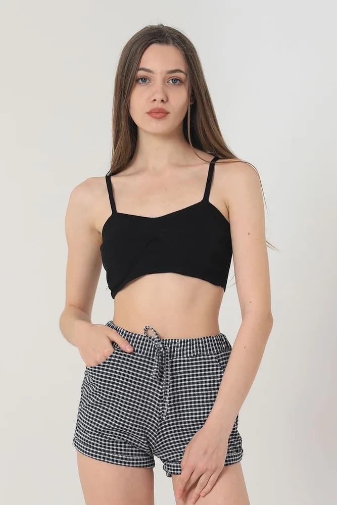 Topshow Siyah Mini Toptan Şort - SİYAH