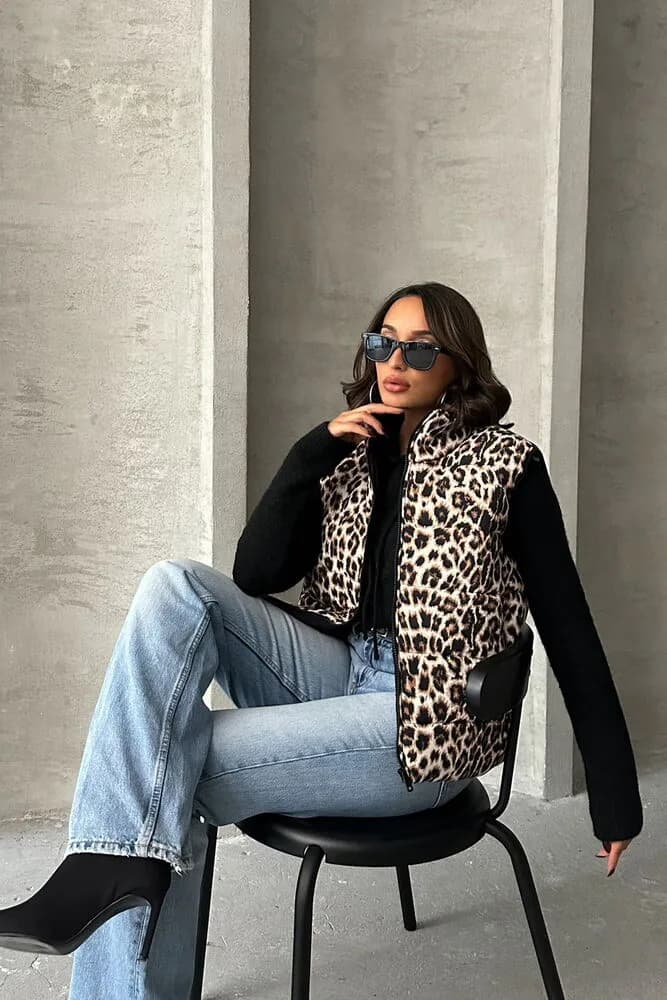 Kapitone Toptan Yelek - LEOPAR