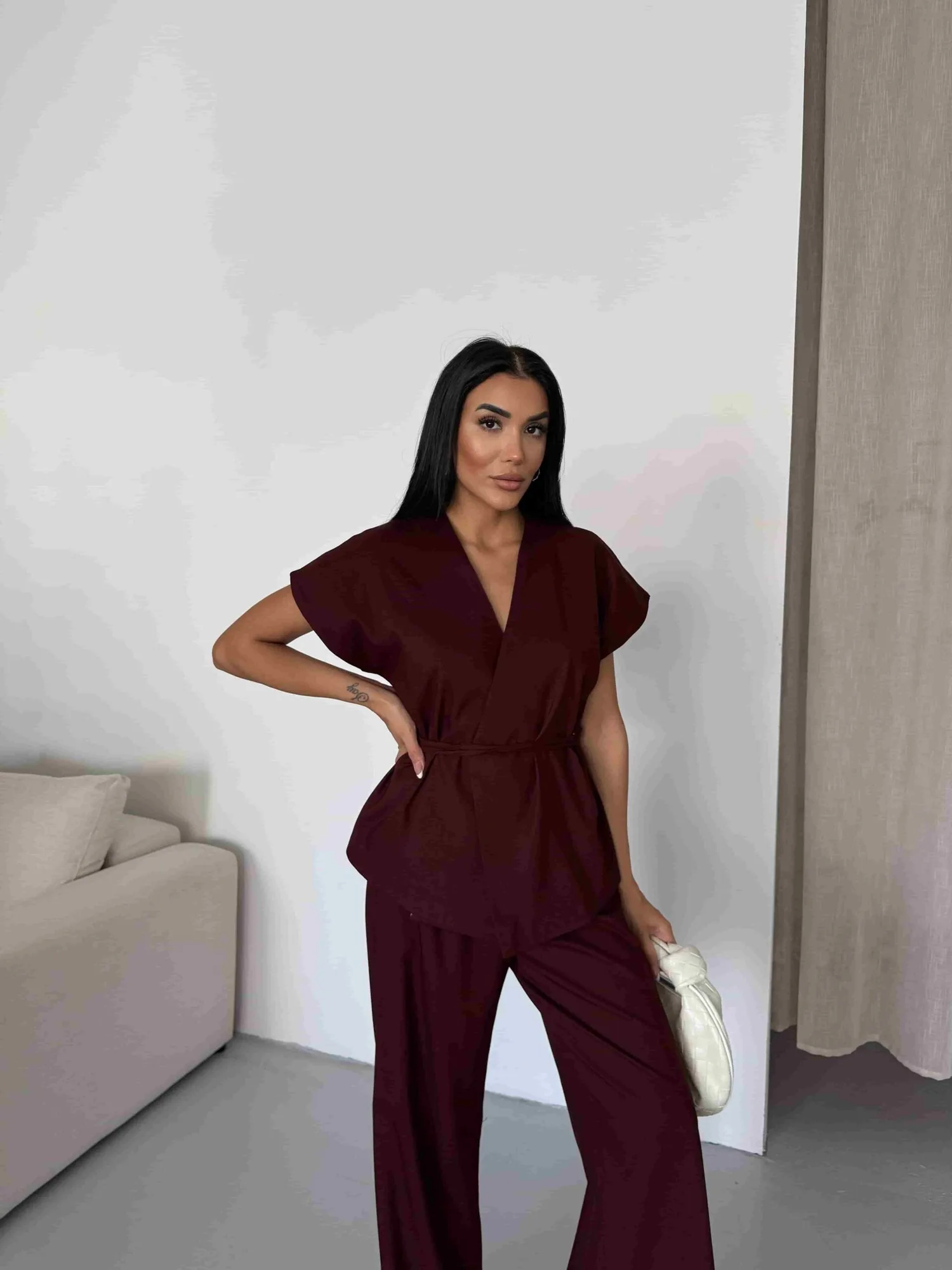 Yelek Takım - Bordo