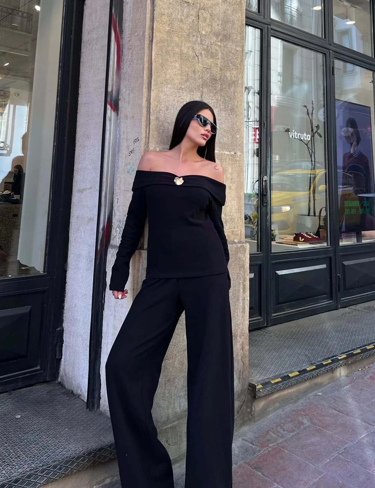 3110 PANTALONLU TRİKO TAKIM - BLACK - SİYAH