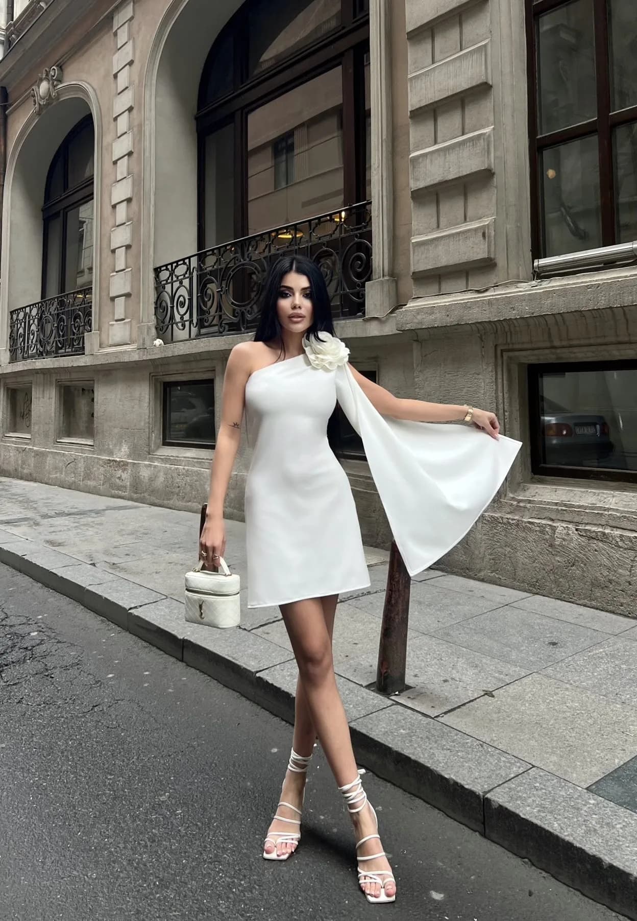 3127 ÇİÇEKLİ ELBİSE - BLACK - SİYAH