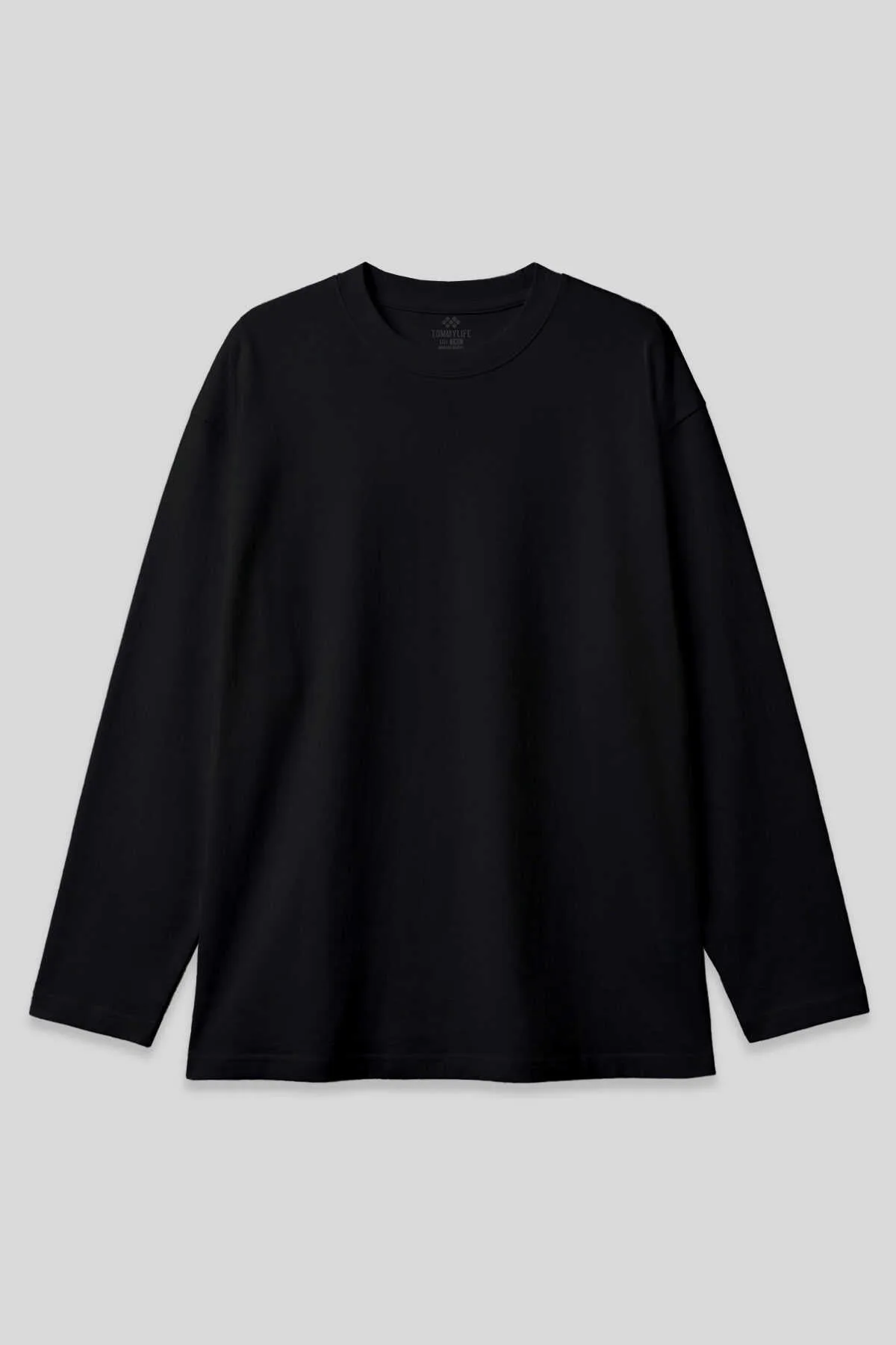 Tommylife Toptan Siyah Basic O Yaka Erkek Sweatshirt - 88107 - SİYAH