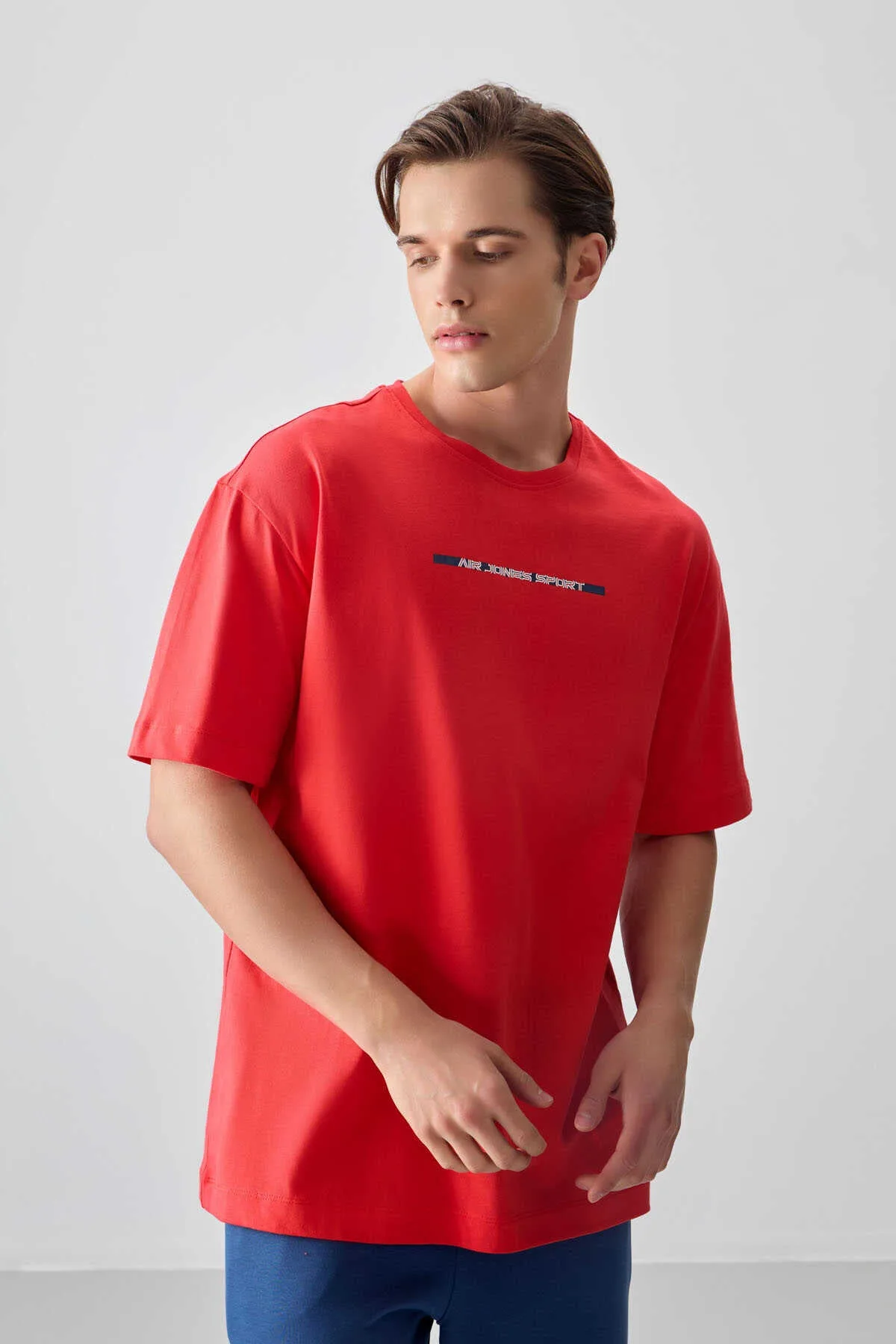 Tommylife Toptan O Yaka Oversize Baskılı Erkek T-Shirt 88358 Fiesta - FİESTA
