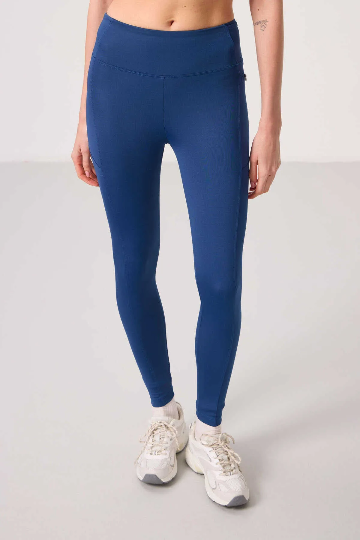 Tommylife Toptan Polyester Esnek Standart Fit Performans Kadın Tayt - 94667 Siyah - Siyah