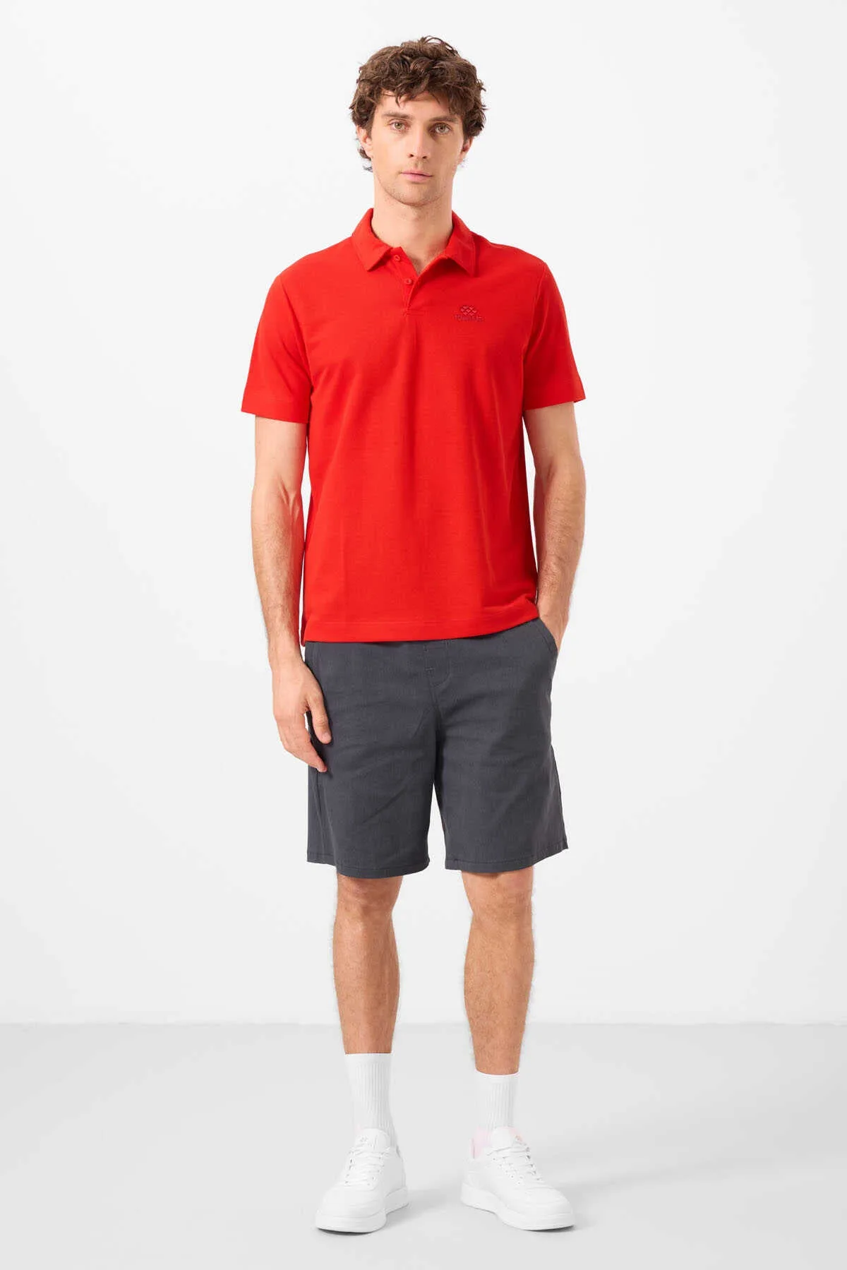 Tommylife Toptan Standart Fit Dokuma Hafif Esnek Chino Erkek Şort 81292 Gri - Gri