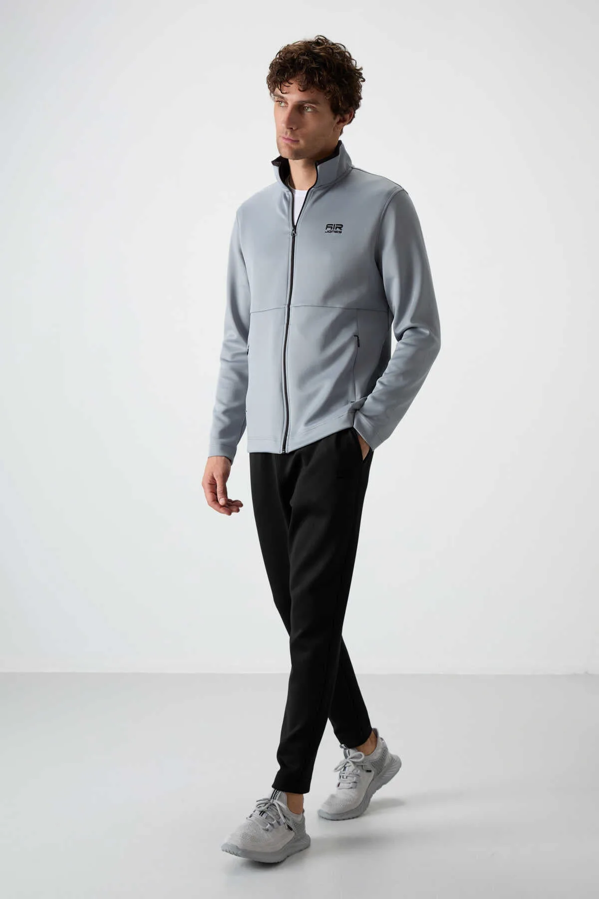 Tommylife Toptan Bran Standart Kalıp Scuba Basic Erkek Eşofman Takım 85199 Gri - Siyah - GRİ/SİYAH