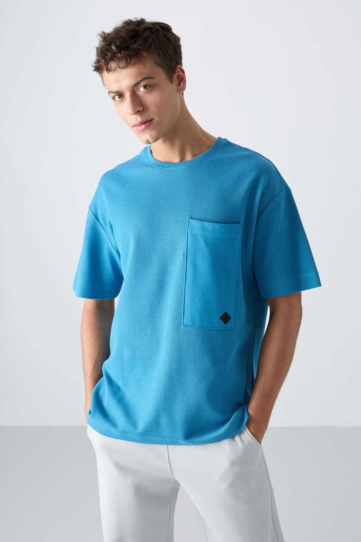 Tommylife Toptan O Yaka Oversize Basic Erkek T-Shirt 88341 Siyah - SİYAH