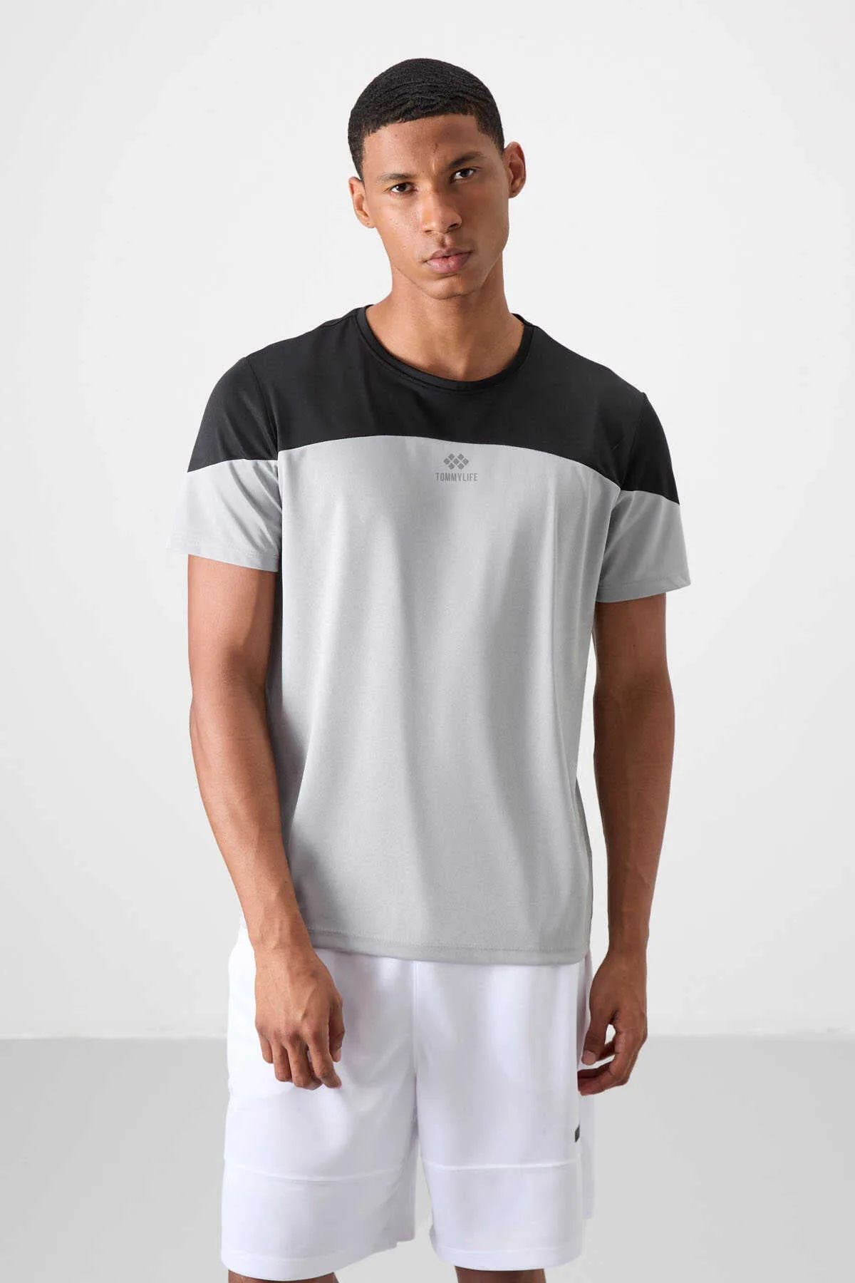 Tommylife Toptan O Yaka Standart Kalıp Aktif Spor Erkek T-Shirt 88386 Siyah - SİYAH