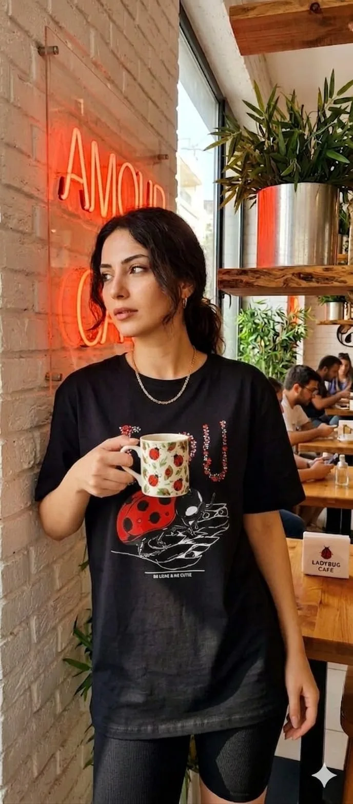 Uğur Böceği T-Shirt - Siyah