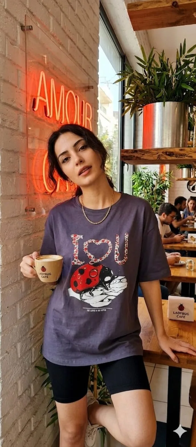 Uğur Böceği T-Shirt - Antrasit