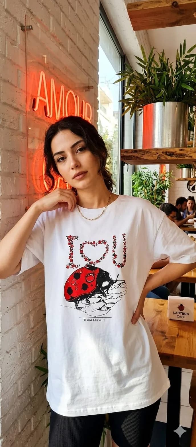 Uğur Böceği T-Shirt - Beyaz
