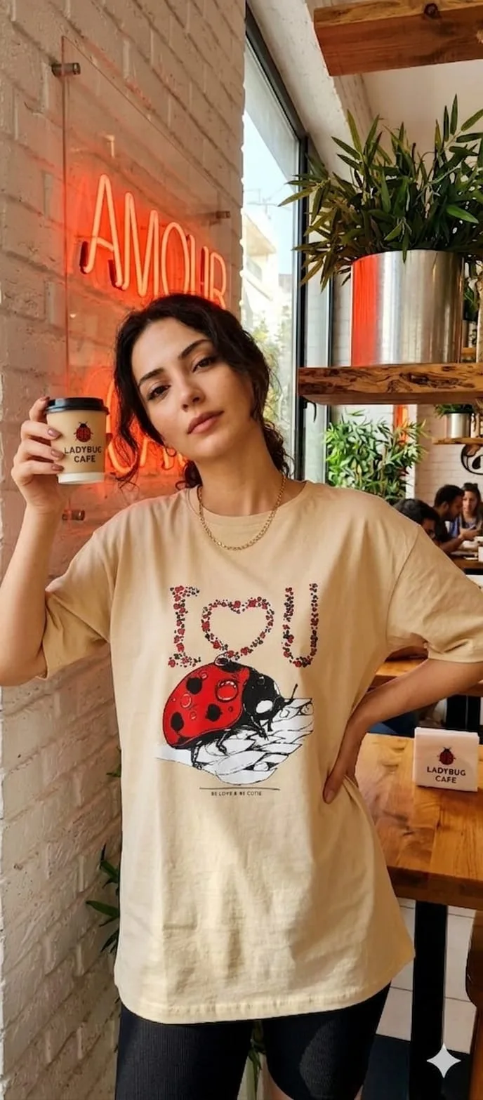Uğur Böceği T-Shirt - Bej