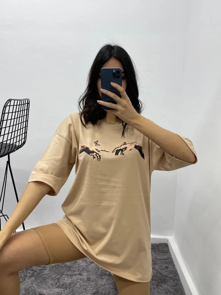 Kelebek T-Shirt - Bej