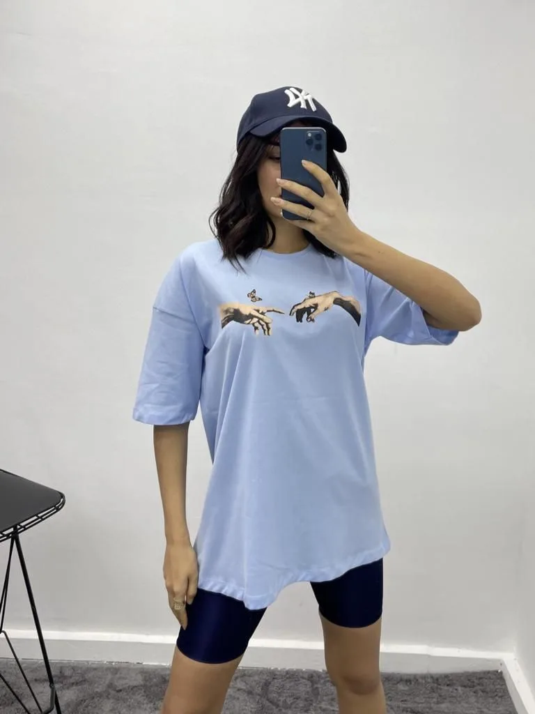 Kelebek T-Shirt - Mavi