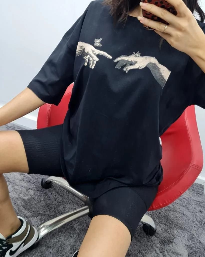 Kelebek T-Shirt - Siyah