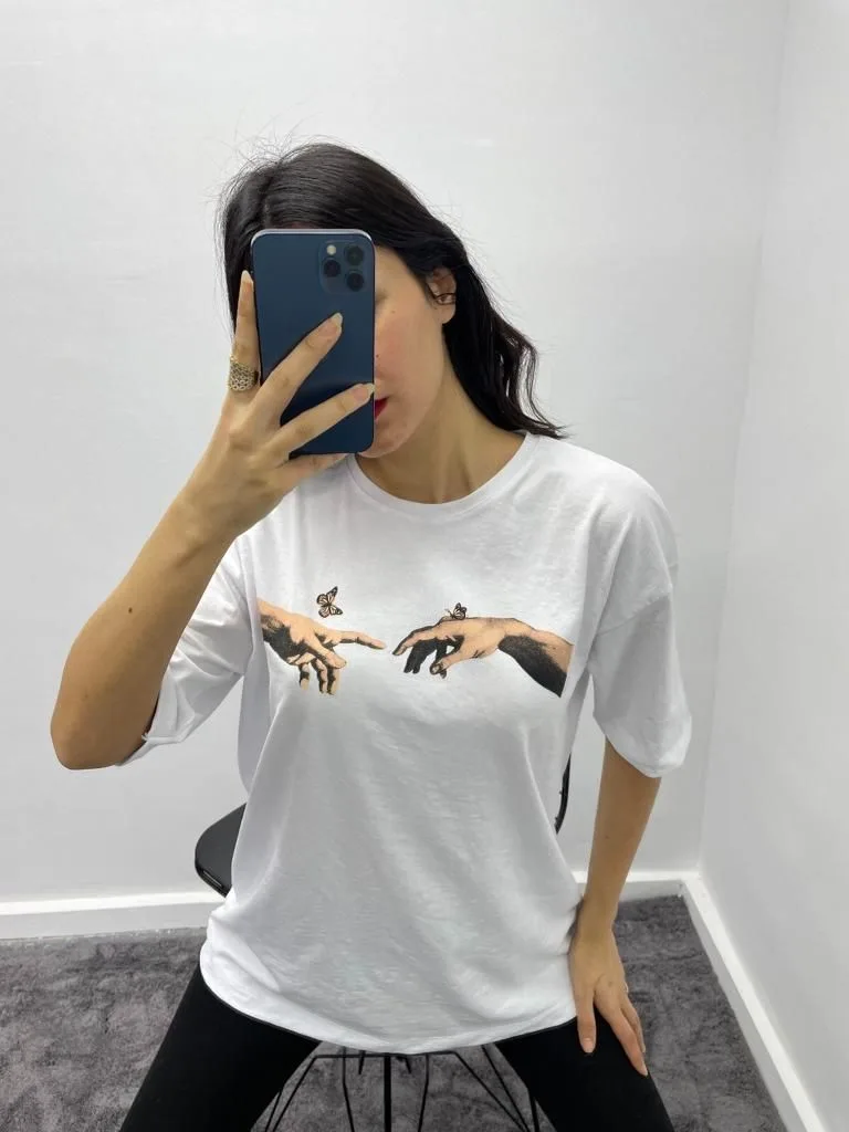 Kelebek T-Shirt - Beyaz