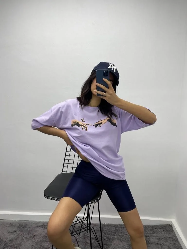 Kelebek T-Shirt - Lila