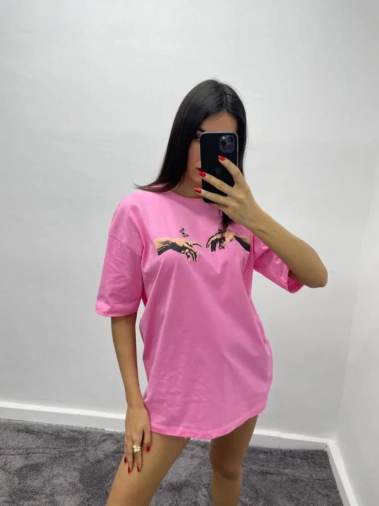 Kelebek T-Shirt - Pembe