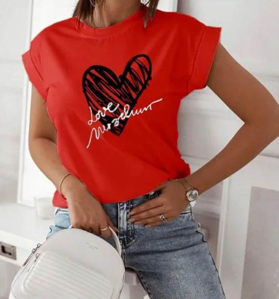 Kalpli T-Shirt - Kırmızı