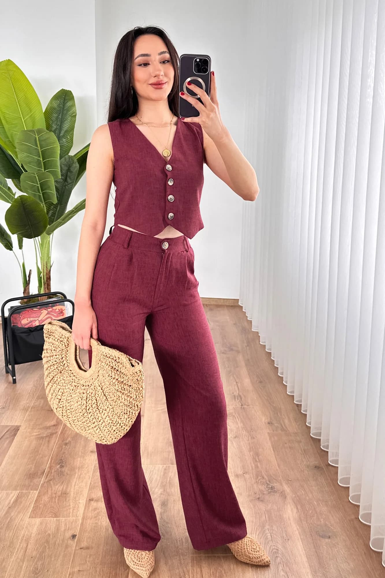 Kırçıllı Desen Bordo Toptan Takım - Bordo