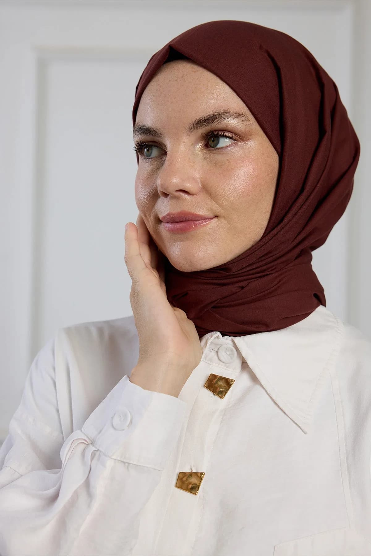 Pure Pamuk Şal - Çikolata - Çikolata