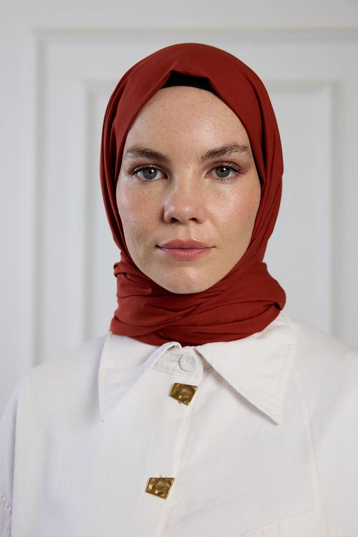 Pure Pamuk Şal - Kiremit - Kiremit