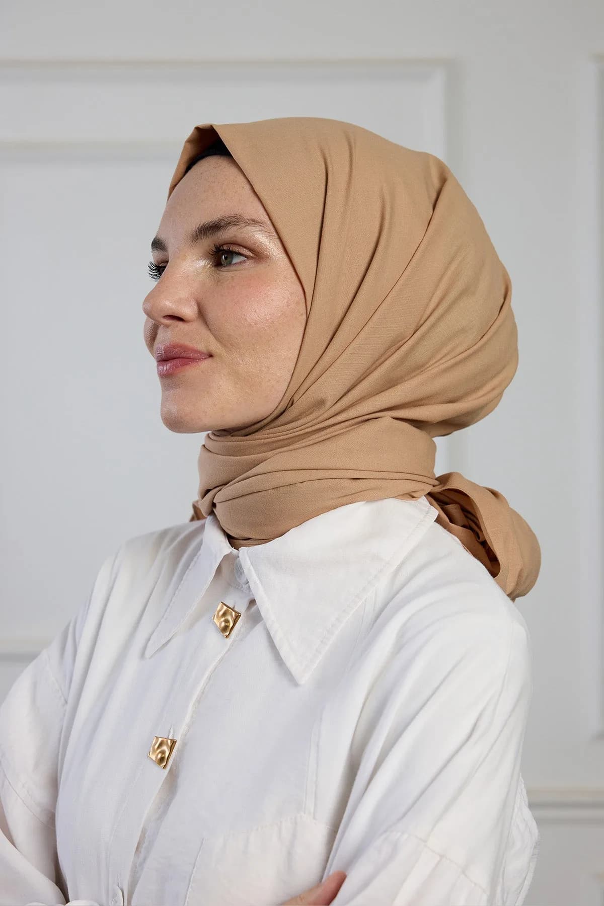 Pure Pamuk Şal - Latte - Latte