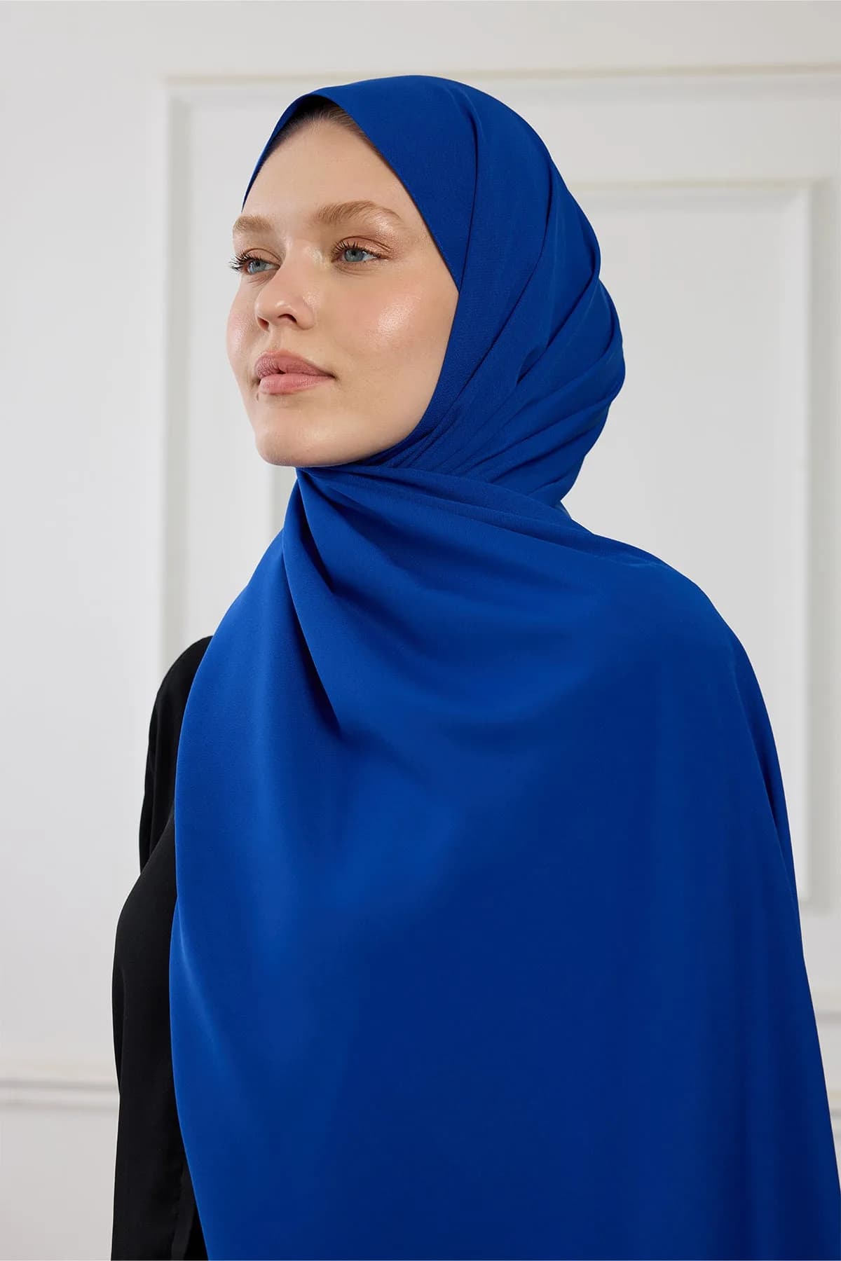 Medine İpeği Şal - Saks Mavisi - Saks Mavisi