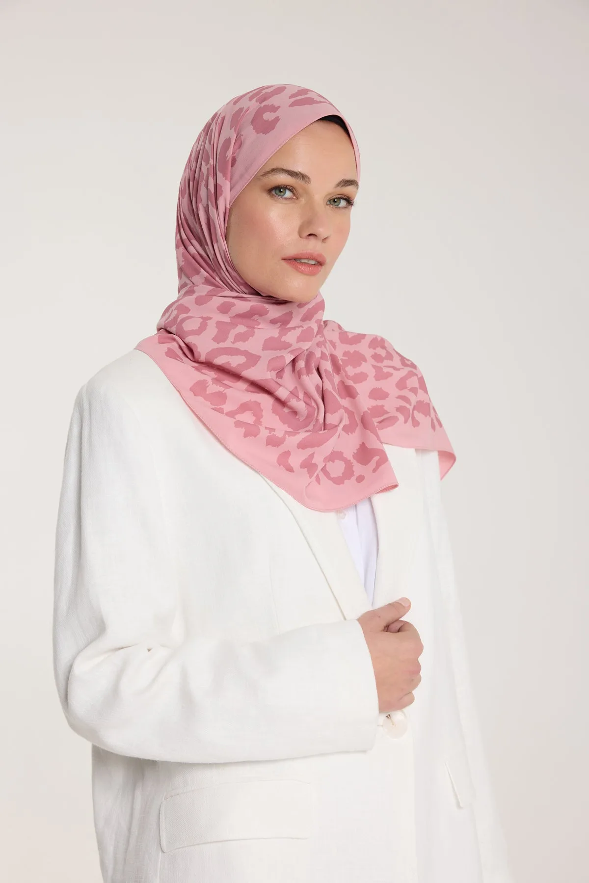 Pure Tone Şal - Leopar Desen - Pembe - Gülkurusu - Leopar Desen - Pembe - Gülkurusu