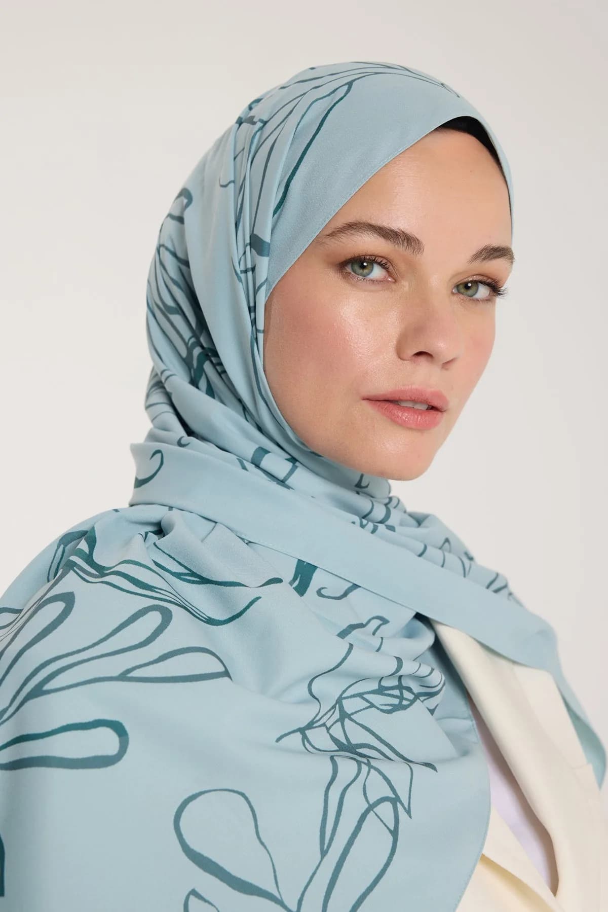 Pure Tone Şal - Yaprak Desen - Suyeşili - Yeşil - Yaprak Desen - Suyeşili - Yeşil