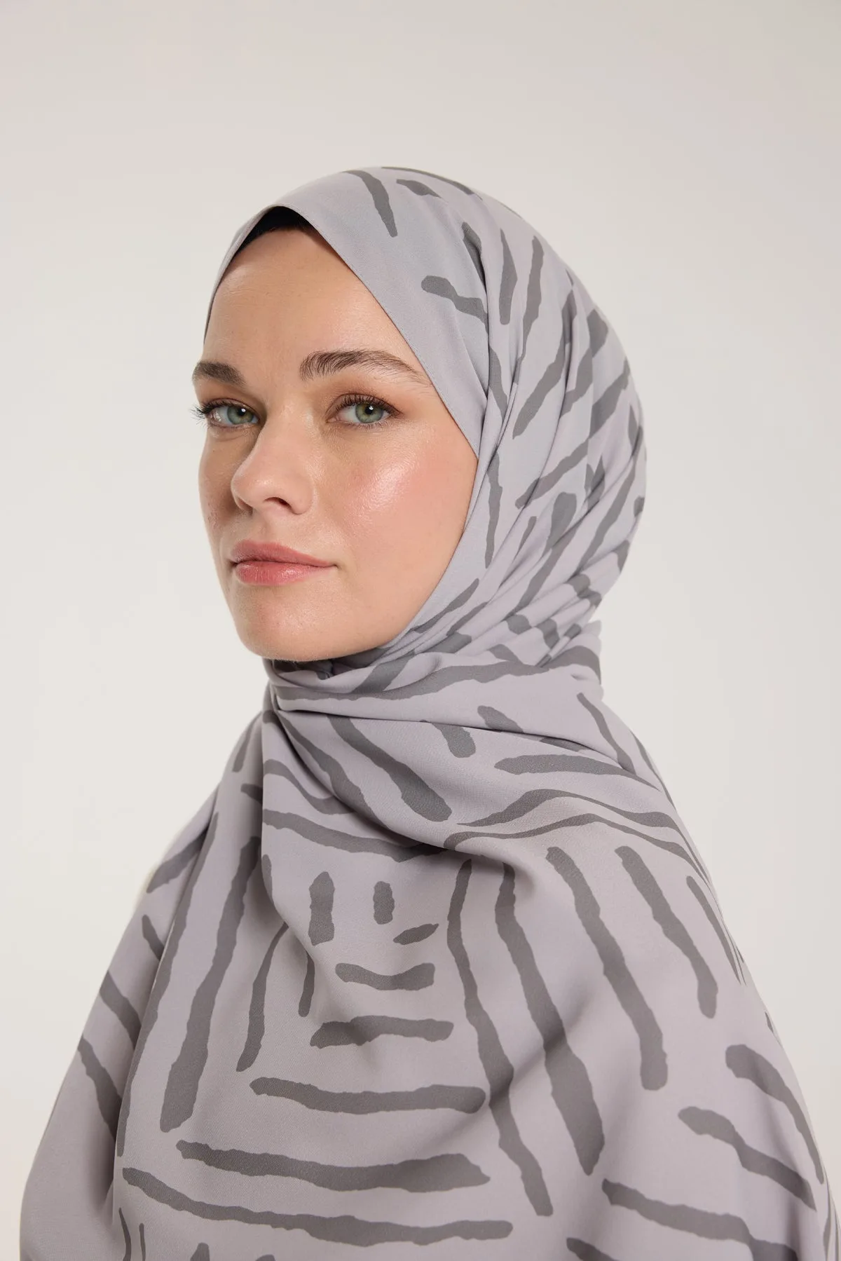 Pure Tone Şal - V Desen - Soft Gri - Gri - V Desen - Soft Gri - Gri