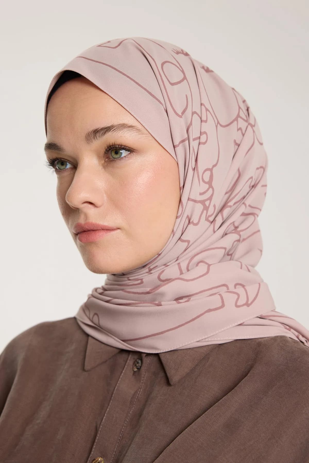 Pure Tone Şal - Marjinal Desen - Latte - Nude - Marjinal Desen - Latte - Nude