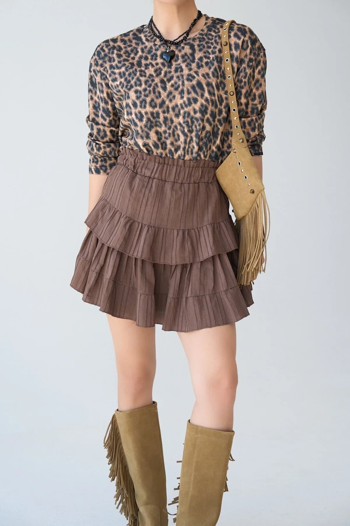 Leopar Leopar Uzun Kol T-Shirt