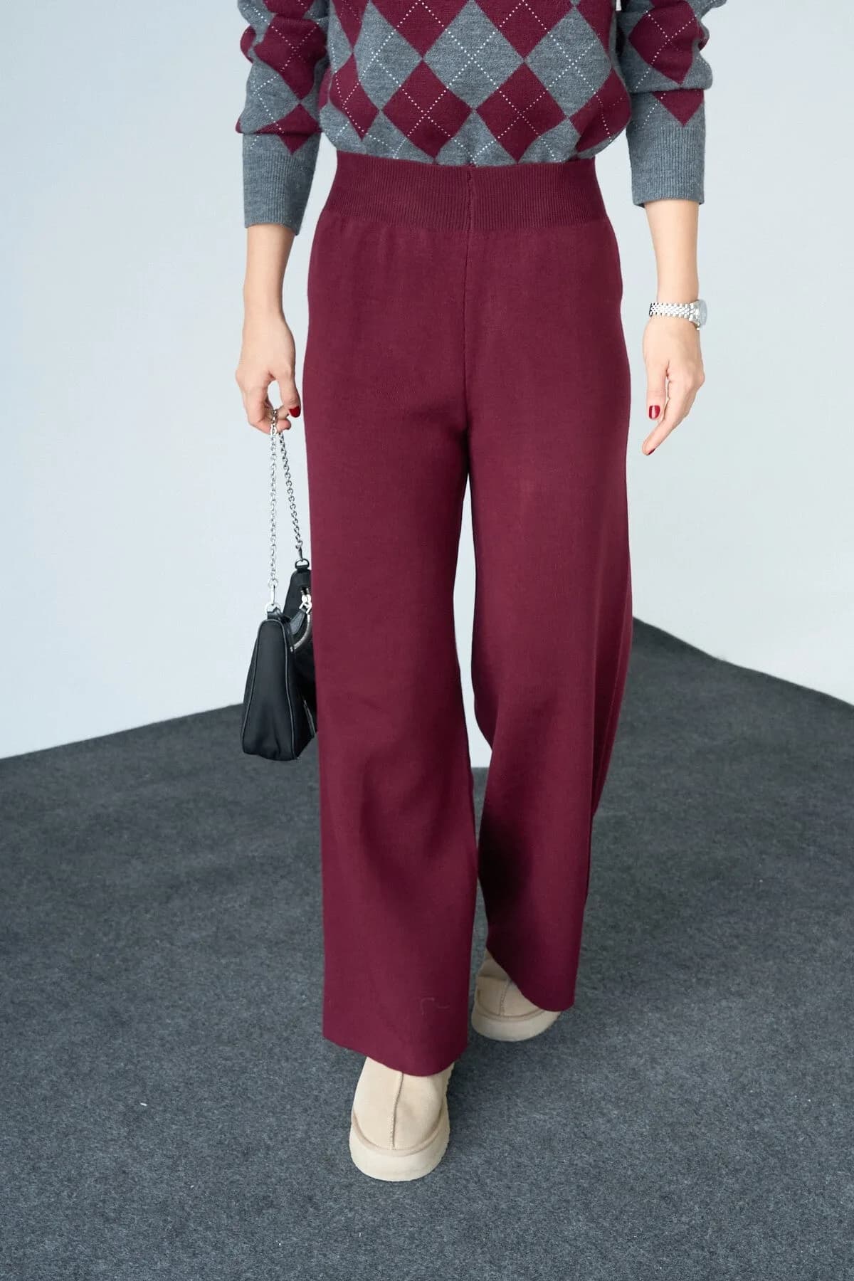 Bordo Triko Pantolon