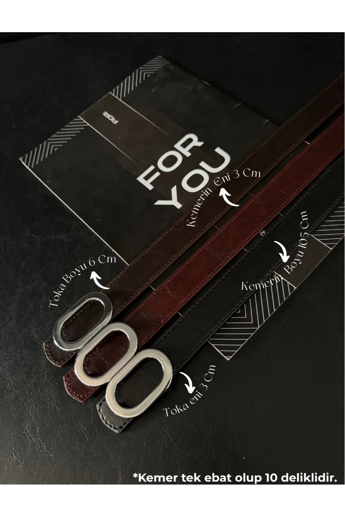 3'lü Oval Gümüş Tokalı Kadın Pantolon Kemeri, Ceket Kemeri, Gömlek Kemeri, Elbise Kemeri - Siyah-Bordo-Kahve-Silver