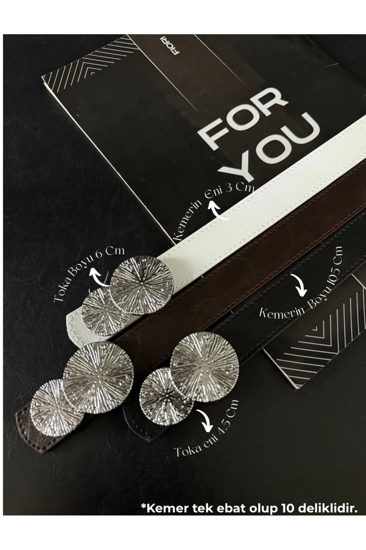Yuvarlak Gold Toka Kadın Kemeri, Pantolon Kemeri, Ceket Kemeri, Elbise Kemeri, Gömlek Kemeri - Siyah-Kahve-Beyaz-Silver