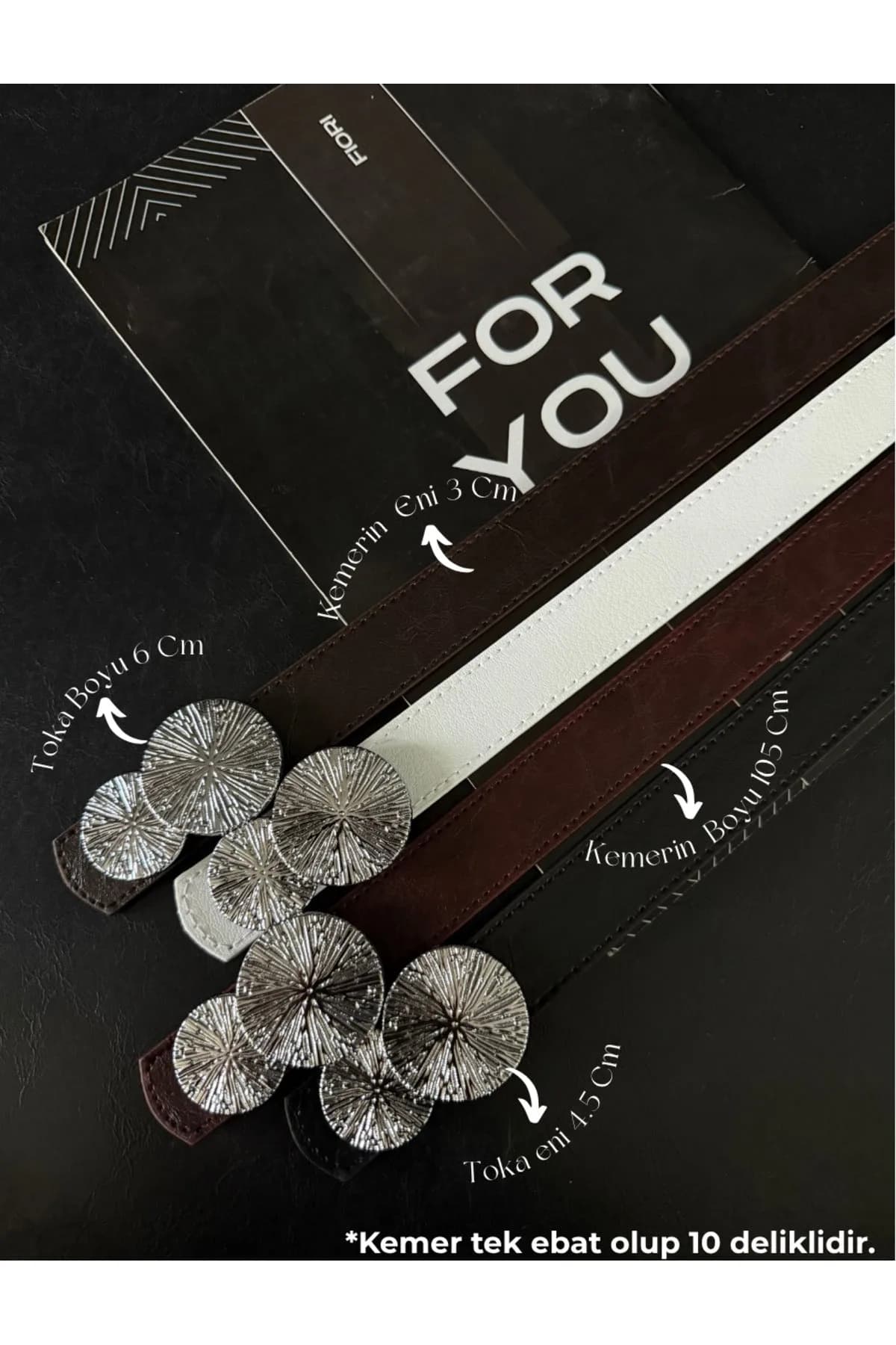 Yuvarlak Gold Toka Kadın Kemeri, Pantolon Kemeri, Ceket Kemeri, Elbise Kemeri, Gömlek Kemeri - Karışık-Silver
