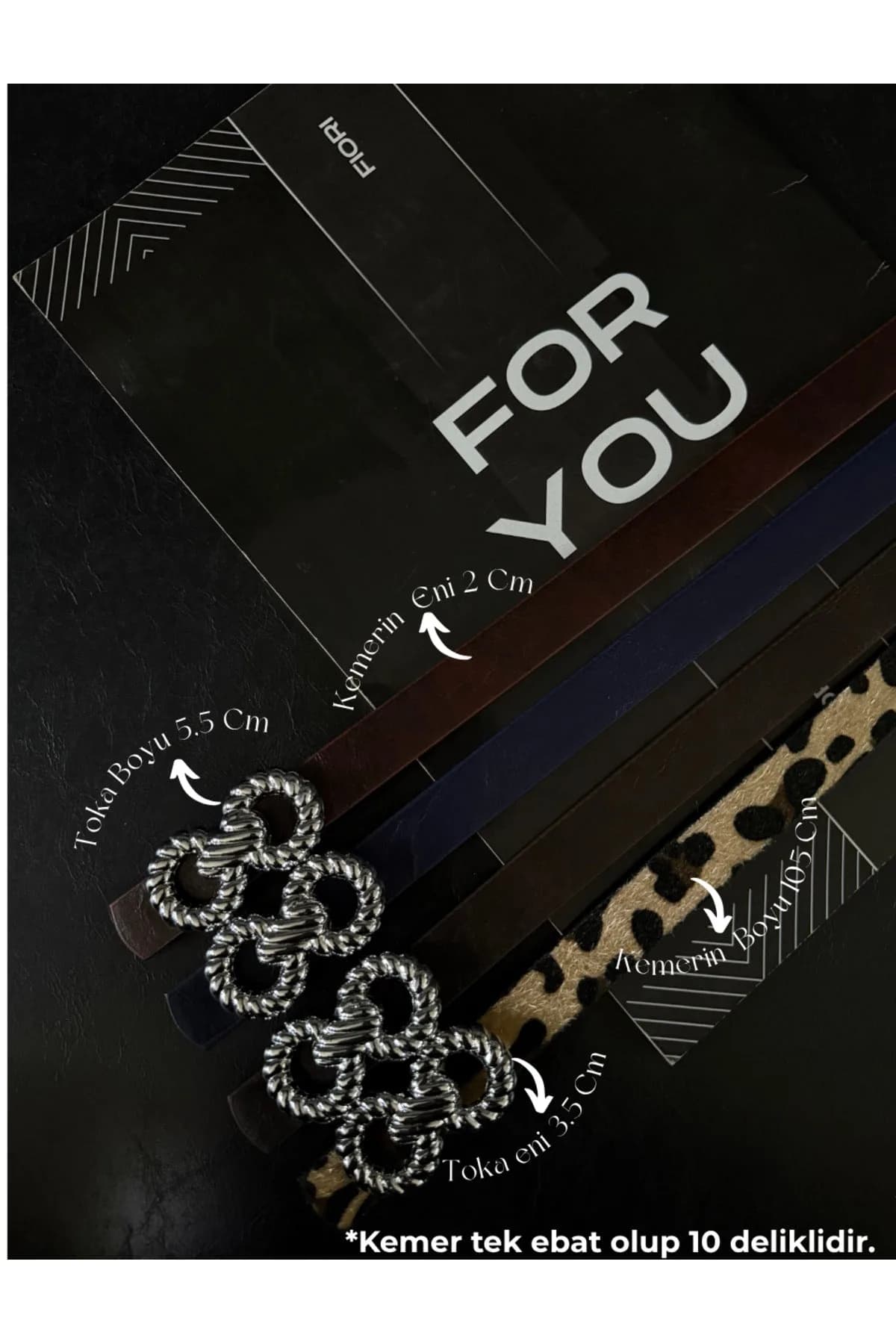 Burgu Gümüş Tokalı Siyah İnce Kadın Kemeri, Ceket Kemeri, Gömlek Kemeri, Elbise Kemeri - Leopar-Bordo-Lacivert-Kahve-Silver