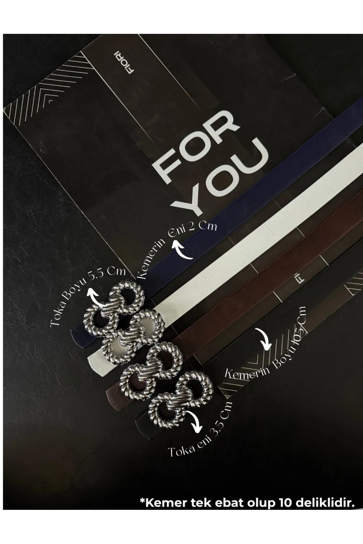 Burgu Gümüş Tokalı Siyah İnce Kadın Kemeri, Ceket Kemeri, Gömlek Kemeri, Elbise Kemeri - Karışık-Silver