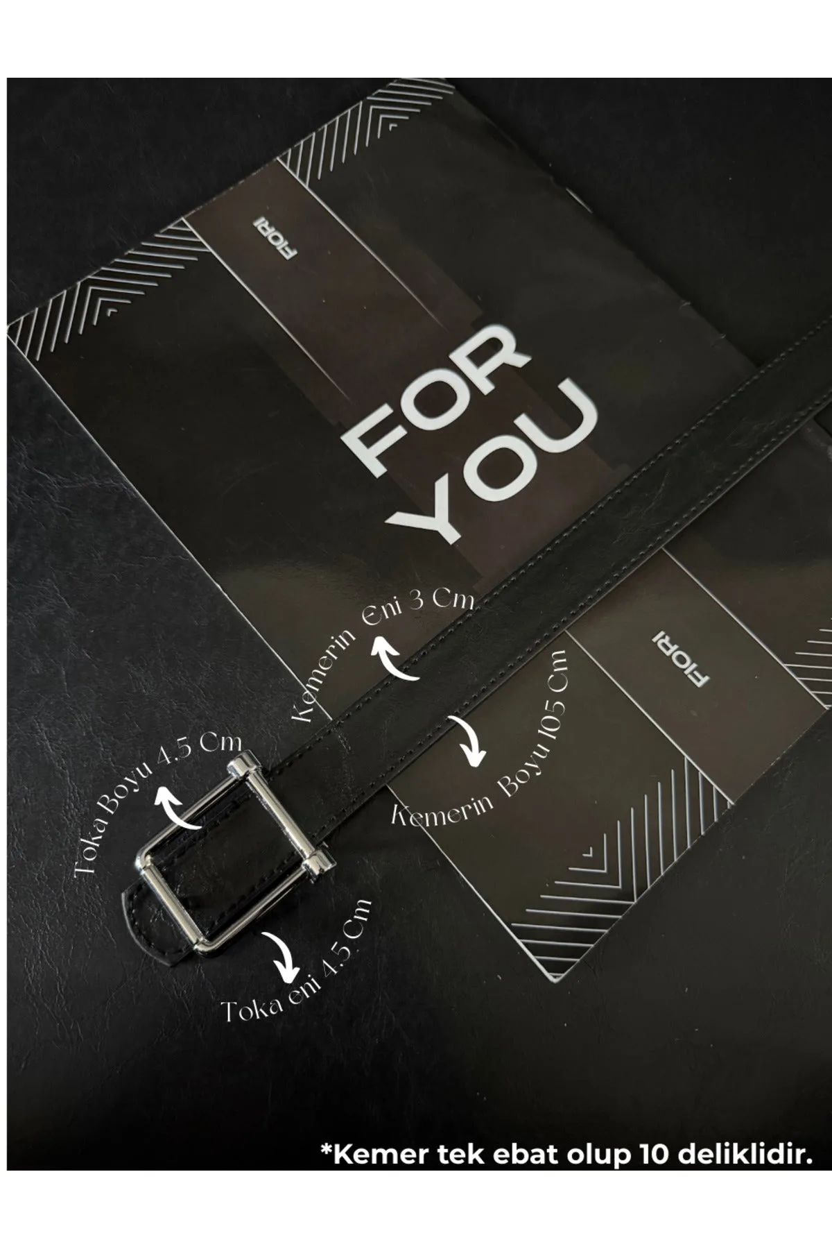 Kare Tokalı Kadın Kemeri, Pantolon Kemeri, Ceket Kemeri, Elbise Kemeri - Siyah-Silver