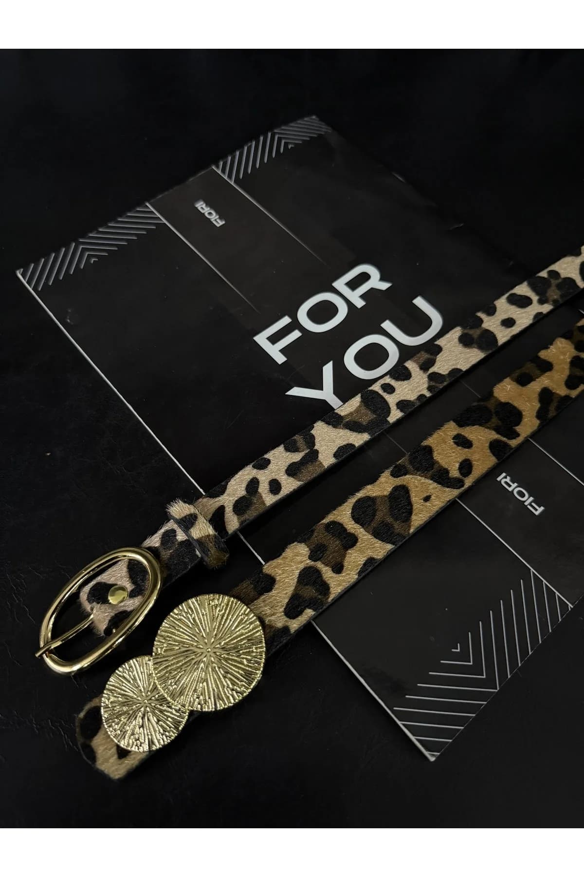 3’lüYuvarlak Gold Toka Leopar Kadın Kemeri, Pantolon Kemeri, Ceket Kemeri, Elbise Kemeri, Gömlek Kem - Renkli3lü