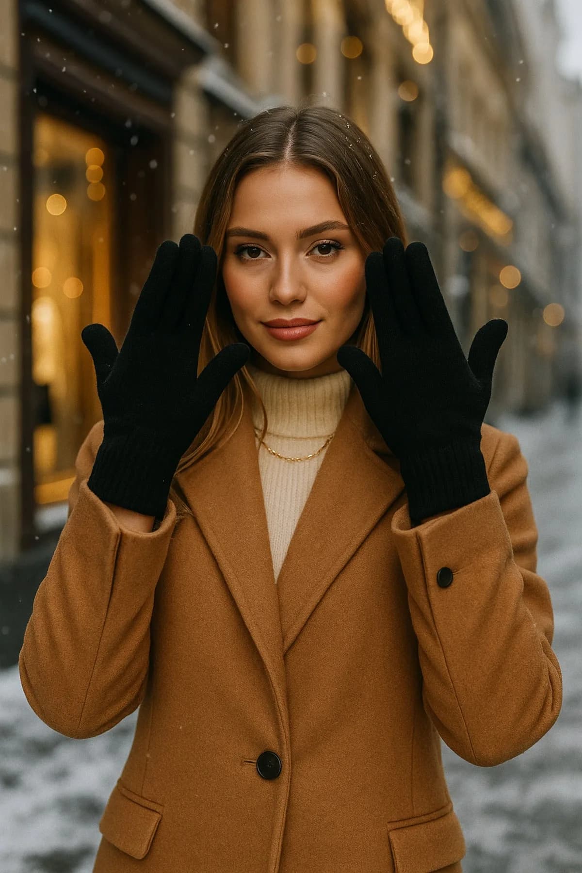 Unisex Siyah Örme Eldiven Eld01 - Siyah