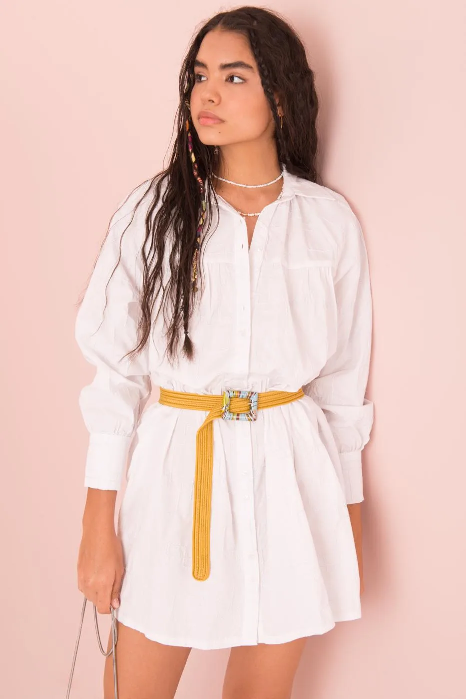 Oversized Shirt Dress - White