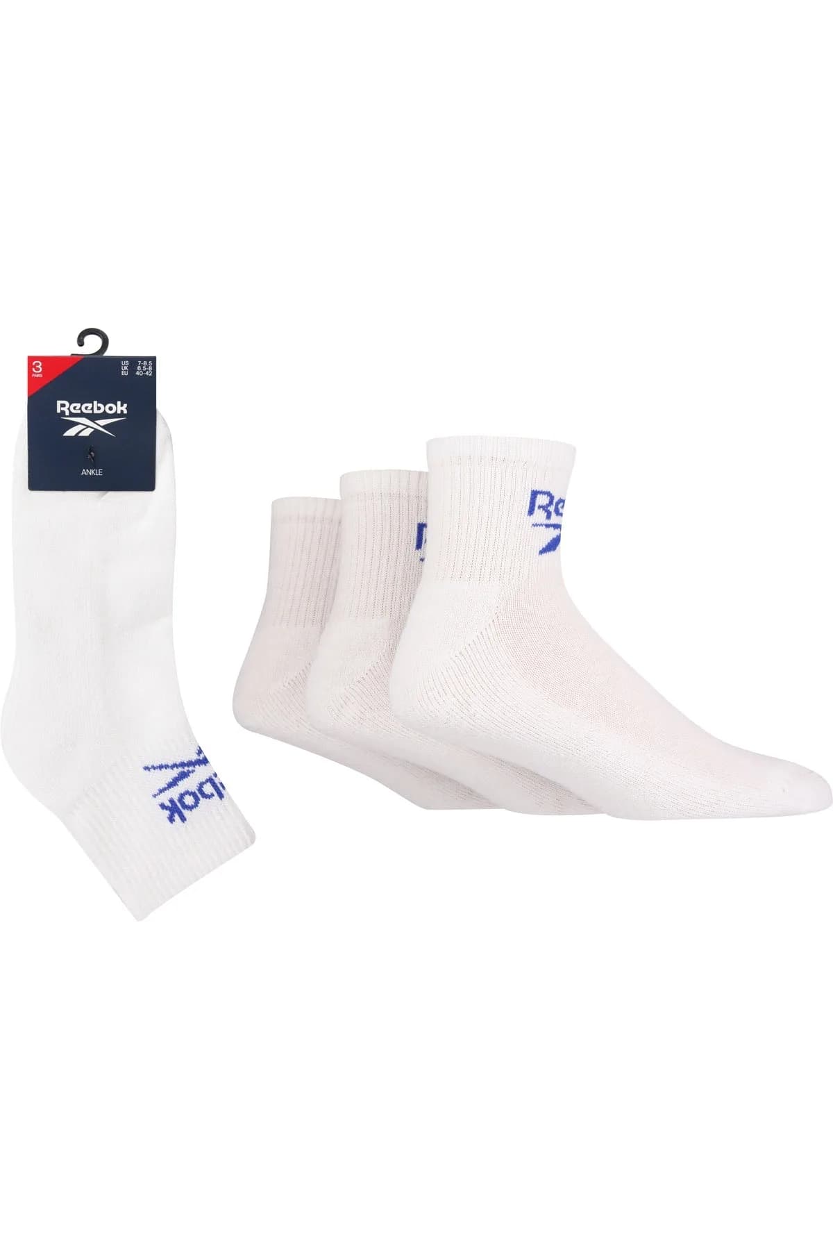 Reebok Bilek 3'lü Çorap - Beyaz