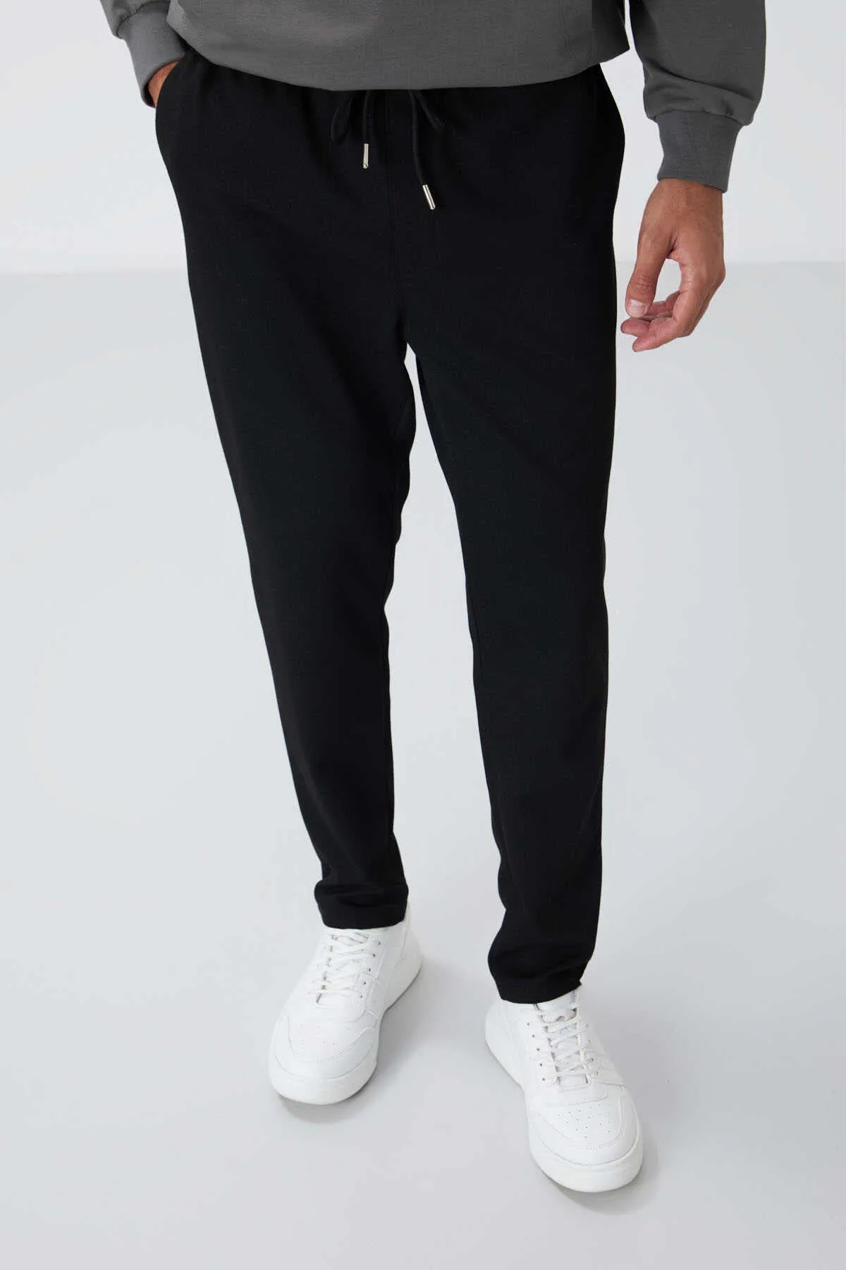 Tommylife Toptan Standart Kalıp Erkek Eşofman Alt 82155 Siyah - Siyah